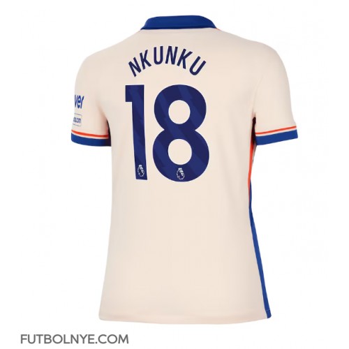 Camiseta Chelsea Christopher Nkunku #18 Visitante Equipación para mujer 2024-25 manga corta